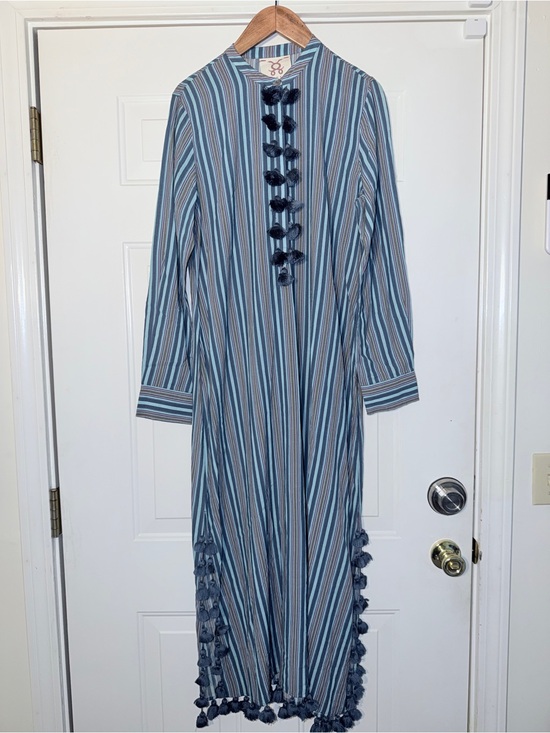Figue Dresses & Skirts - Figue Striped Tassel Trim Long Caftan Dress. Sz L